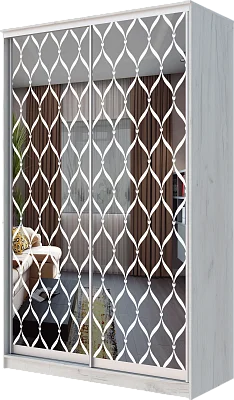 картинка Шкаф-купе 2-х дверный с пескоструйным рисунком Сетка 2300 1500 620 от магазина КУПИ КУПЕ